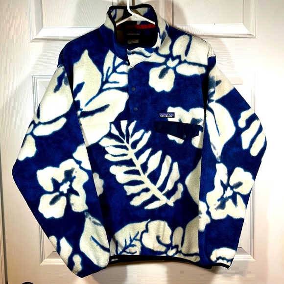 Patagonia Jackets Coats Exc Patagonia Synchilla Fleece Spice Garden Blue Hawaiian Mens L
